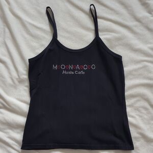 3 For $30. Monaco Black Camisole with Embellished Design